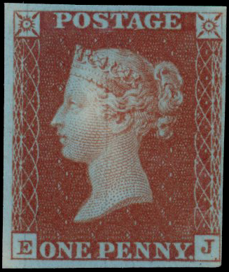 1841 1d Red brown Pl.11 (Trial on Dickinson silk thread paper)