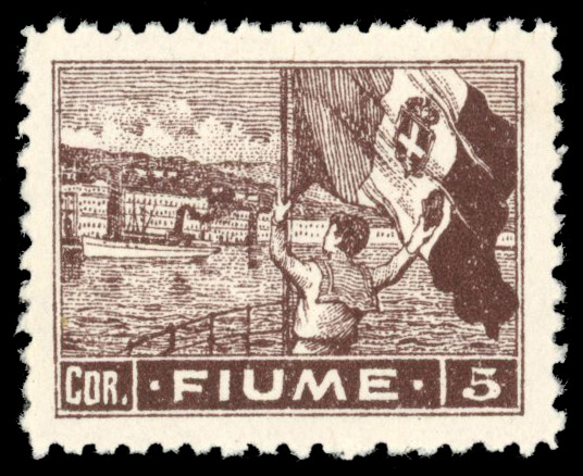 Fiume 1919 5c brown Port perf 10.5 unmounted o.g.