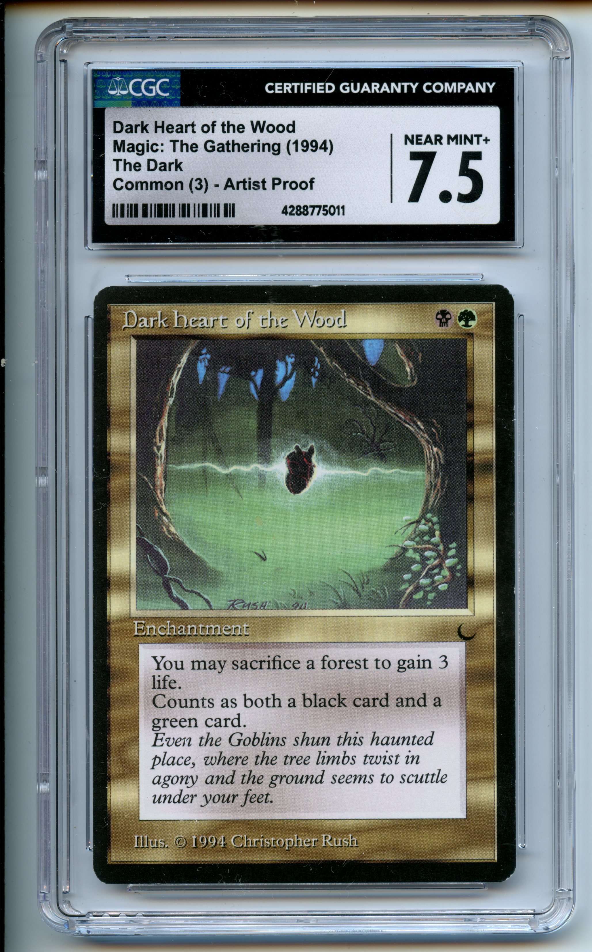 Magic: The Gathering - Dark Heart of the Wood Artist Proof - The Dark - CGC 7.5