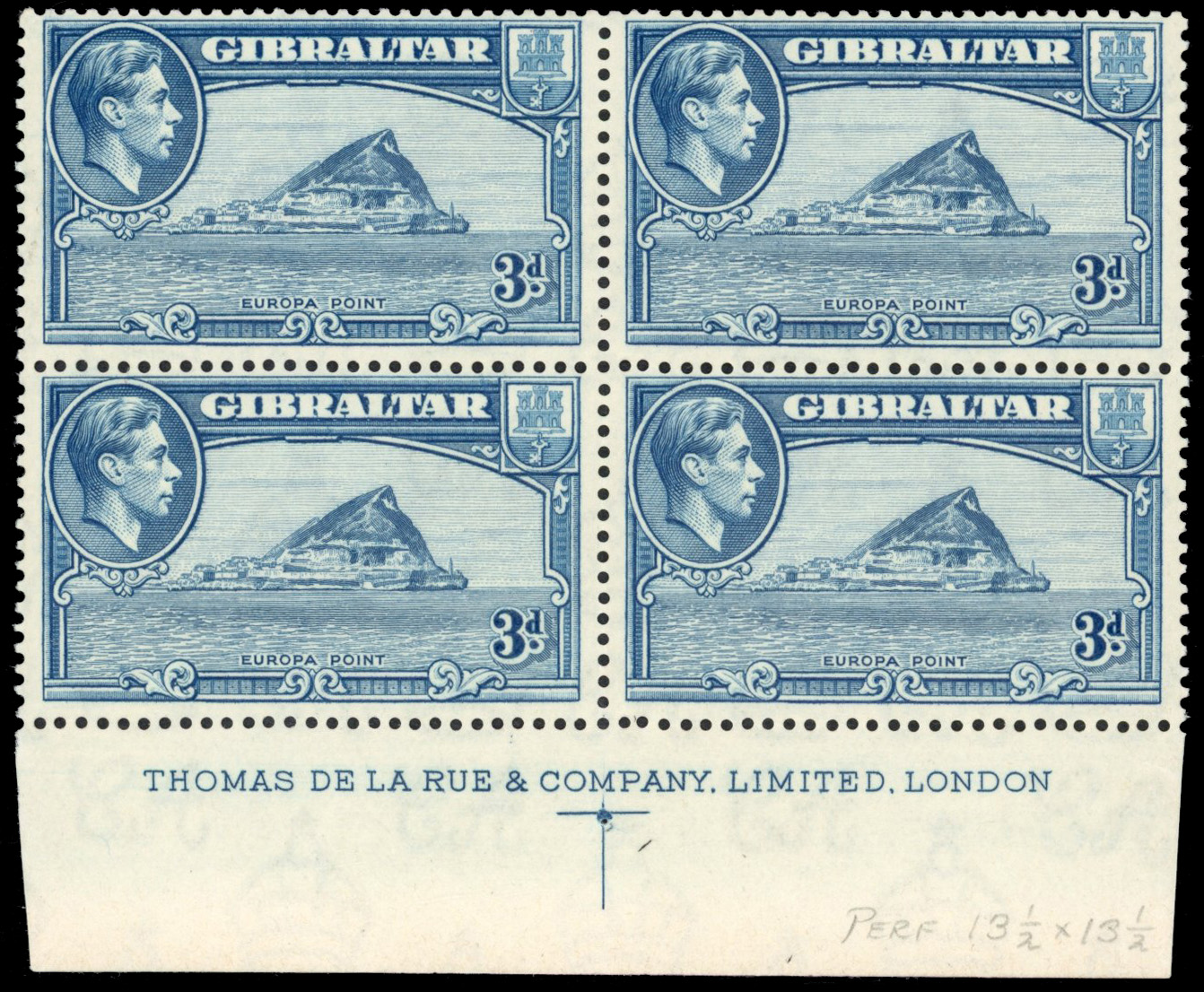 Gibraltar SG 125 imprint block mint