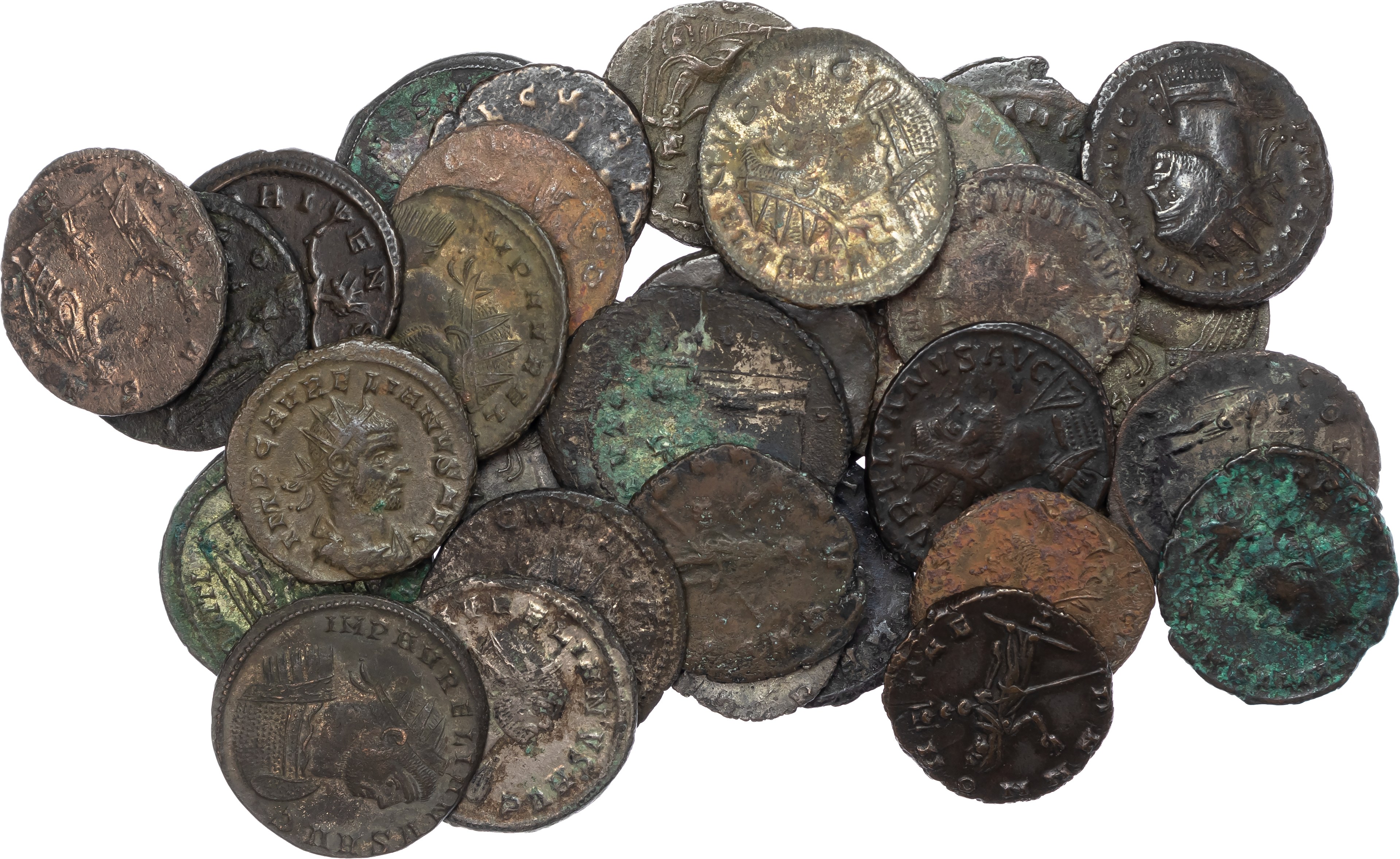 Group lot of 33 Aurelian Antoniniani. 