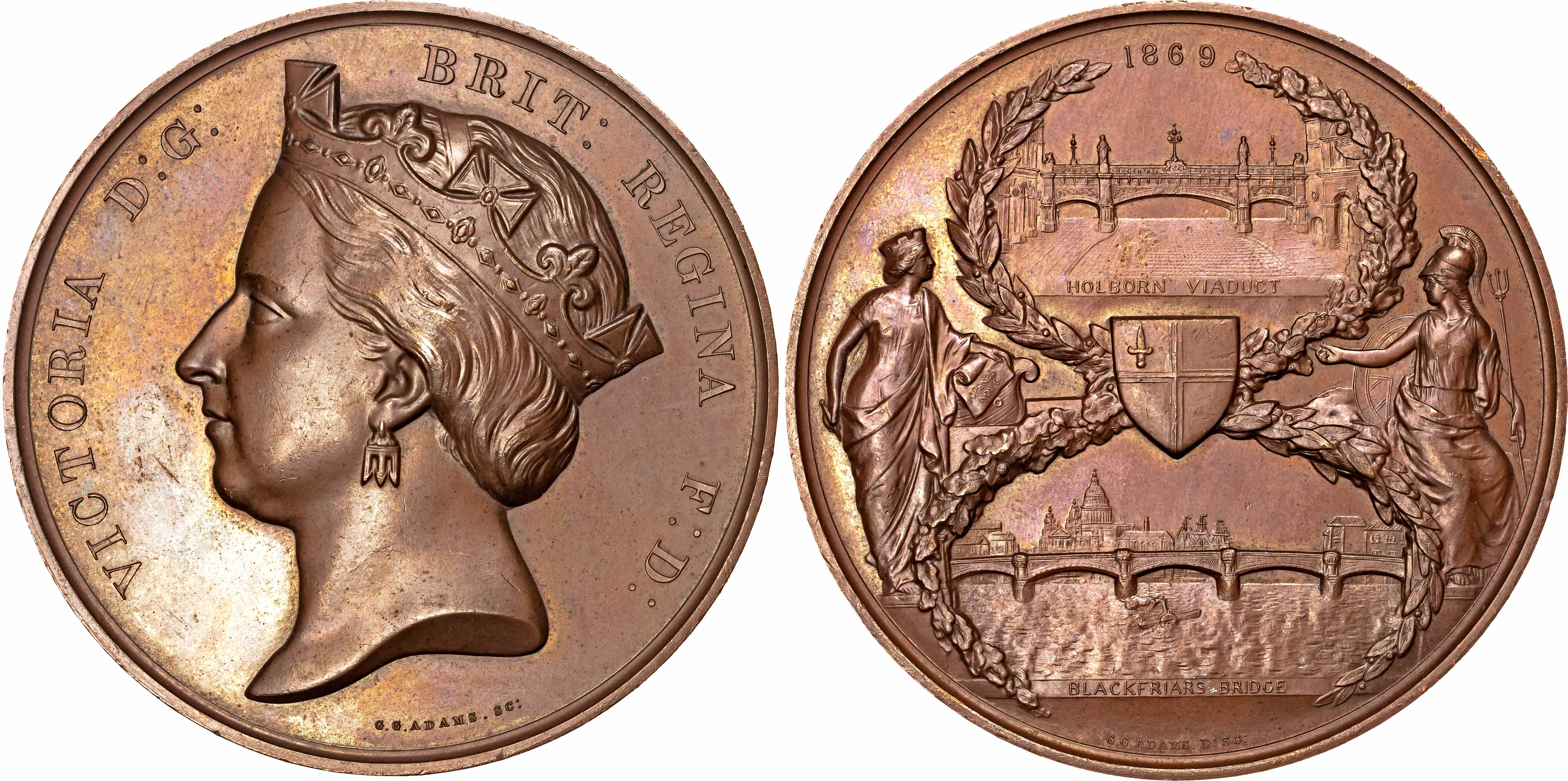 Victoria (1837-1901), Blackfriars Bridge and Holborn Valley Viaduct Opened 1869.