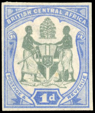 Nyasaland SG 43 1897 1d colour trial