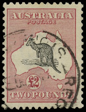 1915-27 £2 black and rose, wmk 6, neatly...