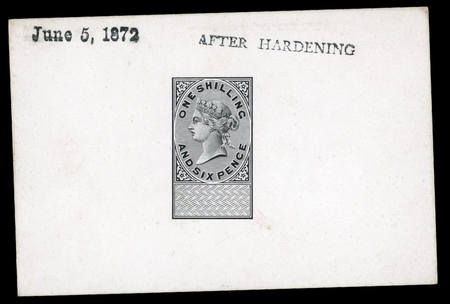 GB Unappropriated Dies 1872 1/6d Die Proof