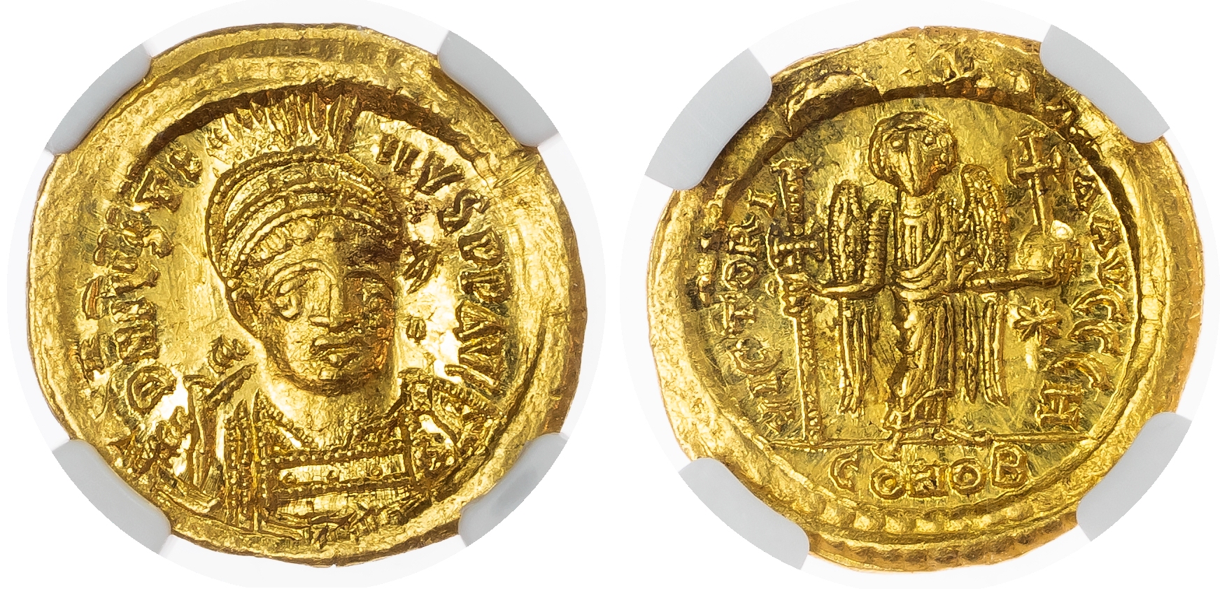Justin I (AD 518-527) AV Solidus, Constantinople, 4.47g.