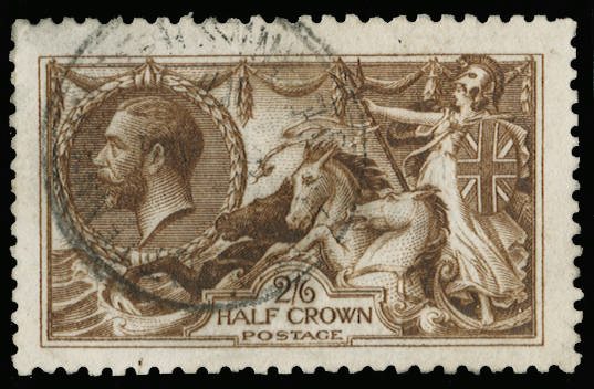 Great Britain 1915 2s6d Very deep brown. Very fine used example printed by DLR, neatly cancelled by a lightly stru…