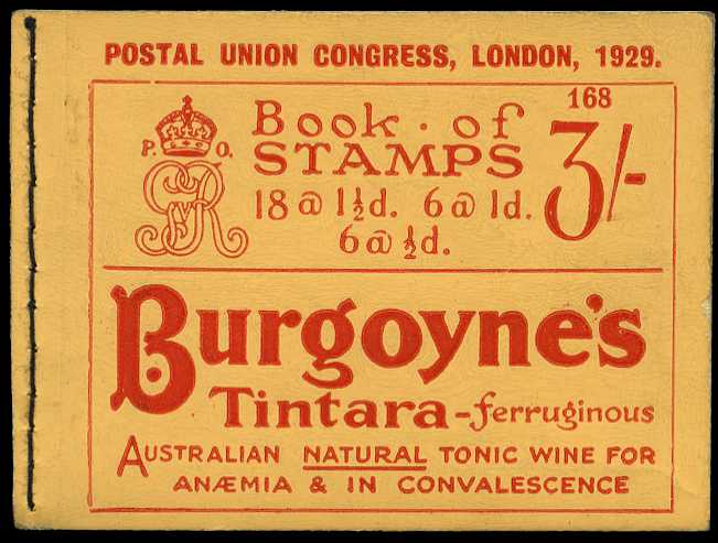 1929 (May) 3/- PUC booklet (#168), perfs...