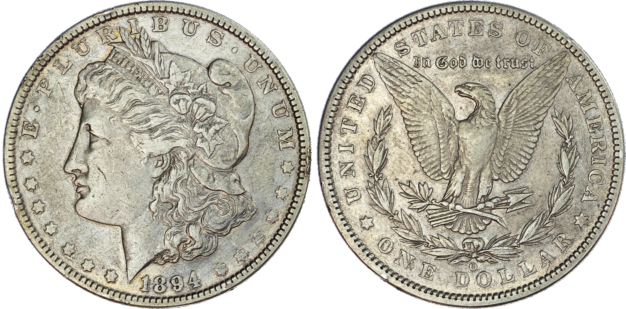 USA, silver Morgan Dollar, 1894, New Orleans, 26.57g.