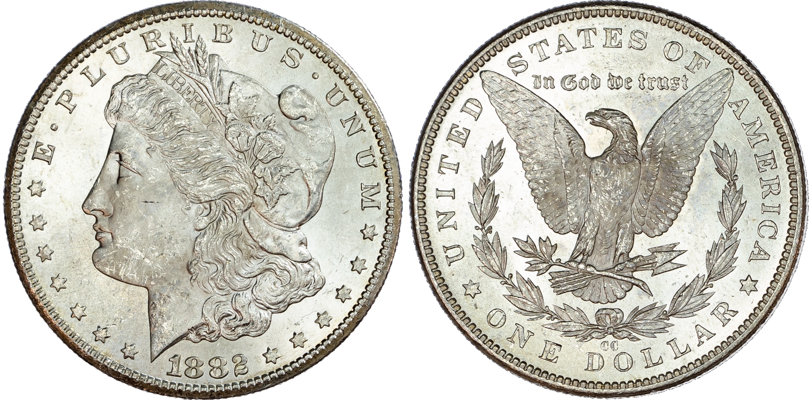 USA, silver Morgan Dollar, 1882, Carson City, 26.67g.