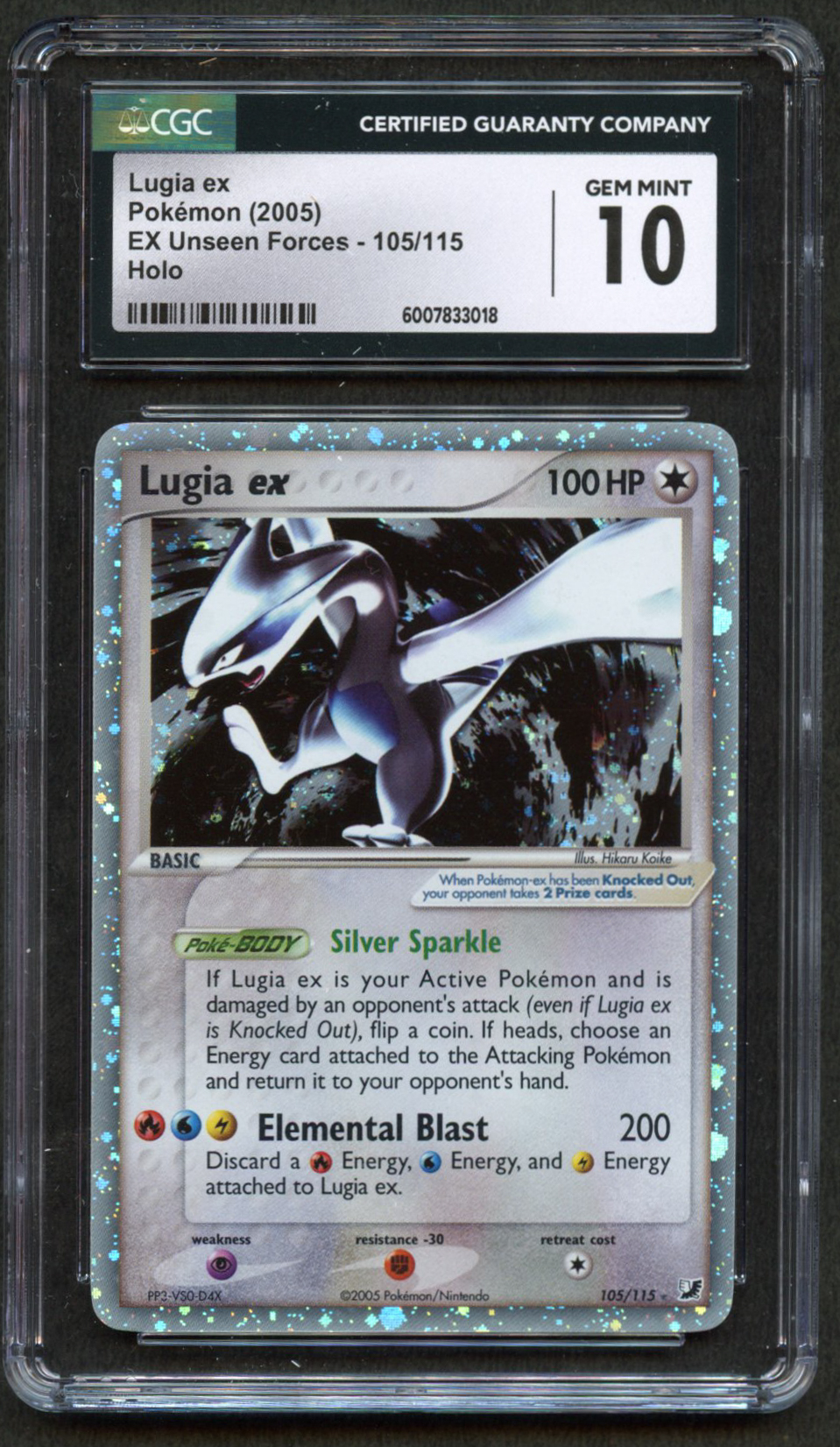 CGC 10 Lugia ex - EX Unseen Forces 2005 - 105/115 Holo