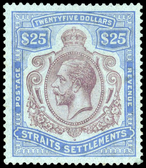 Malaya Straits Settlements SG 240b 1921-33 $25 Script mint