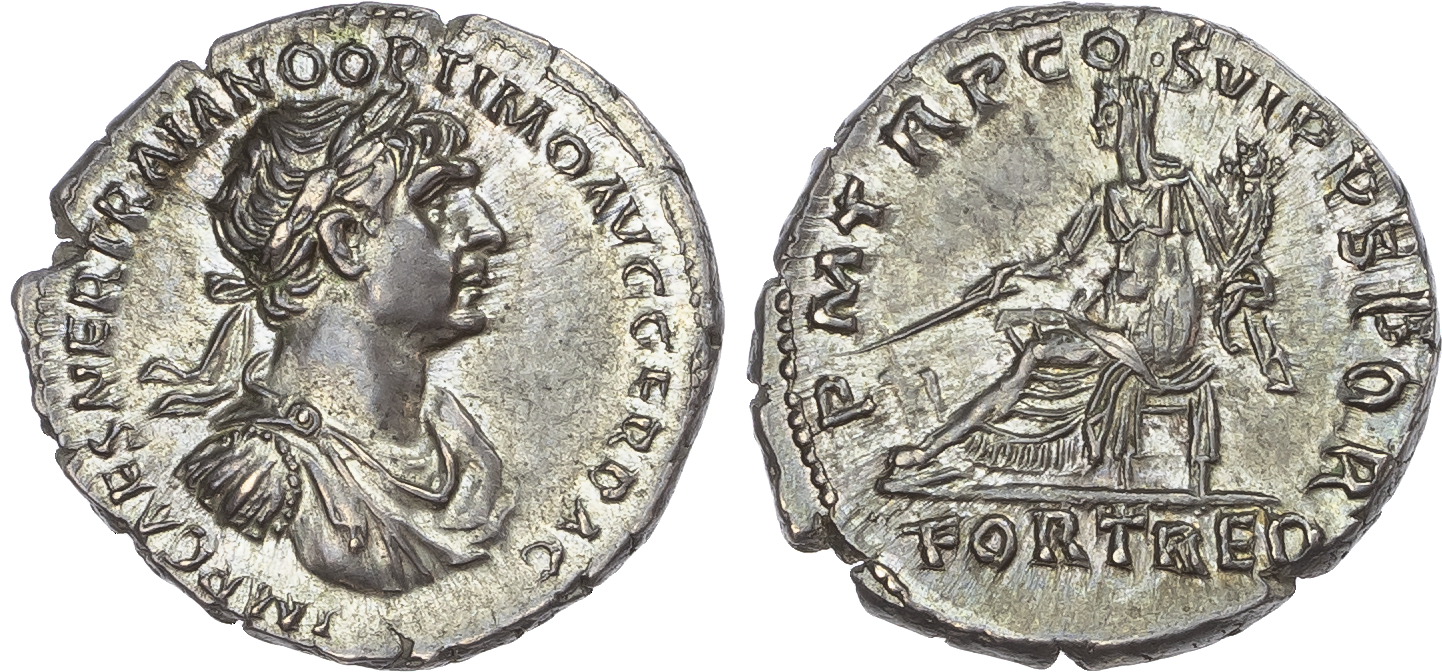 Trajan (AD 98-117) AR Denarius, Rome, AD 114-116, 3.57g.