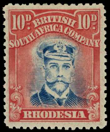 1918-21 10d Head Die IIIB, perf 14, toned...