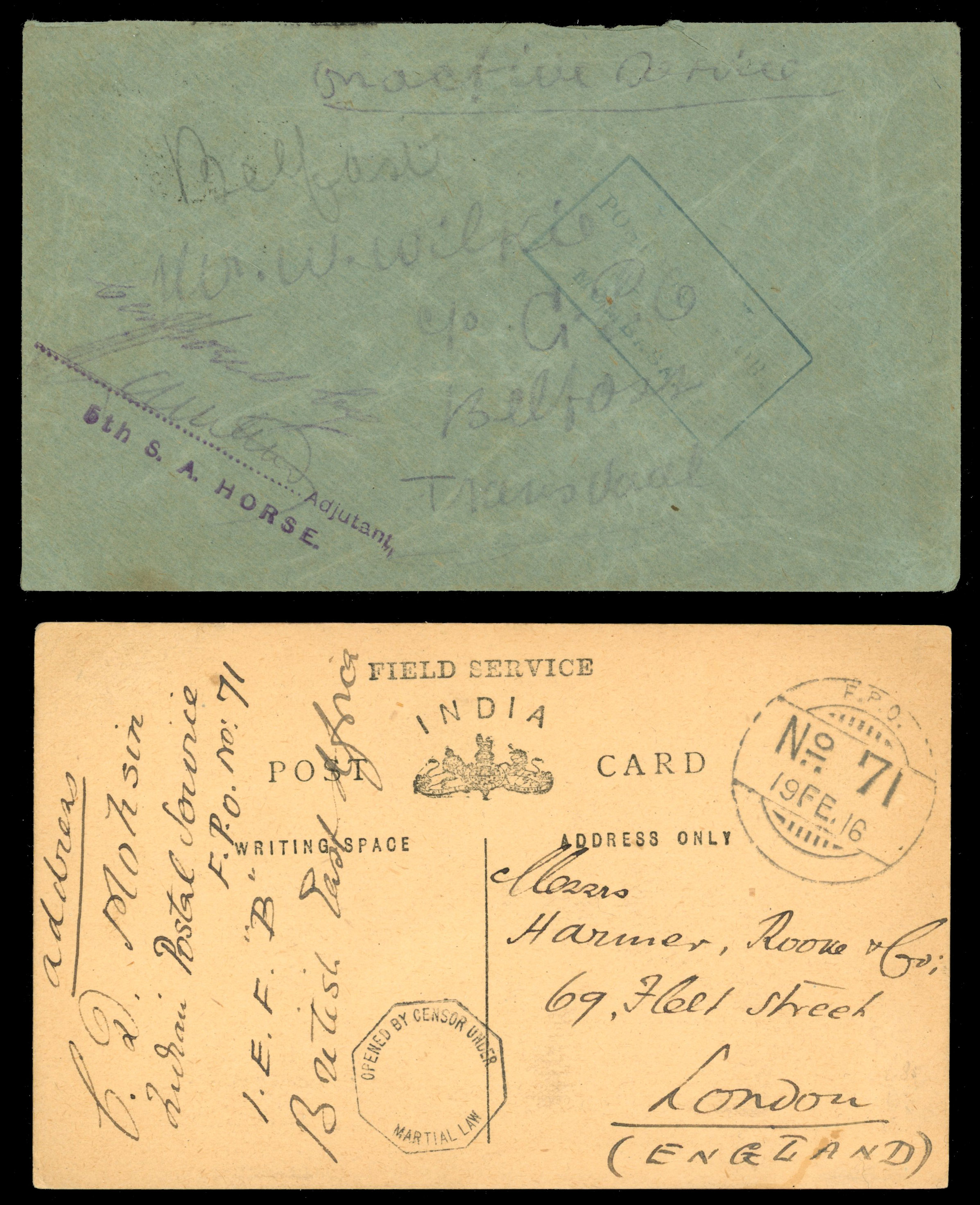 1915-17 stampless cover selection