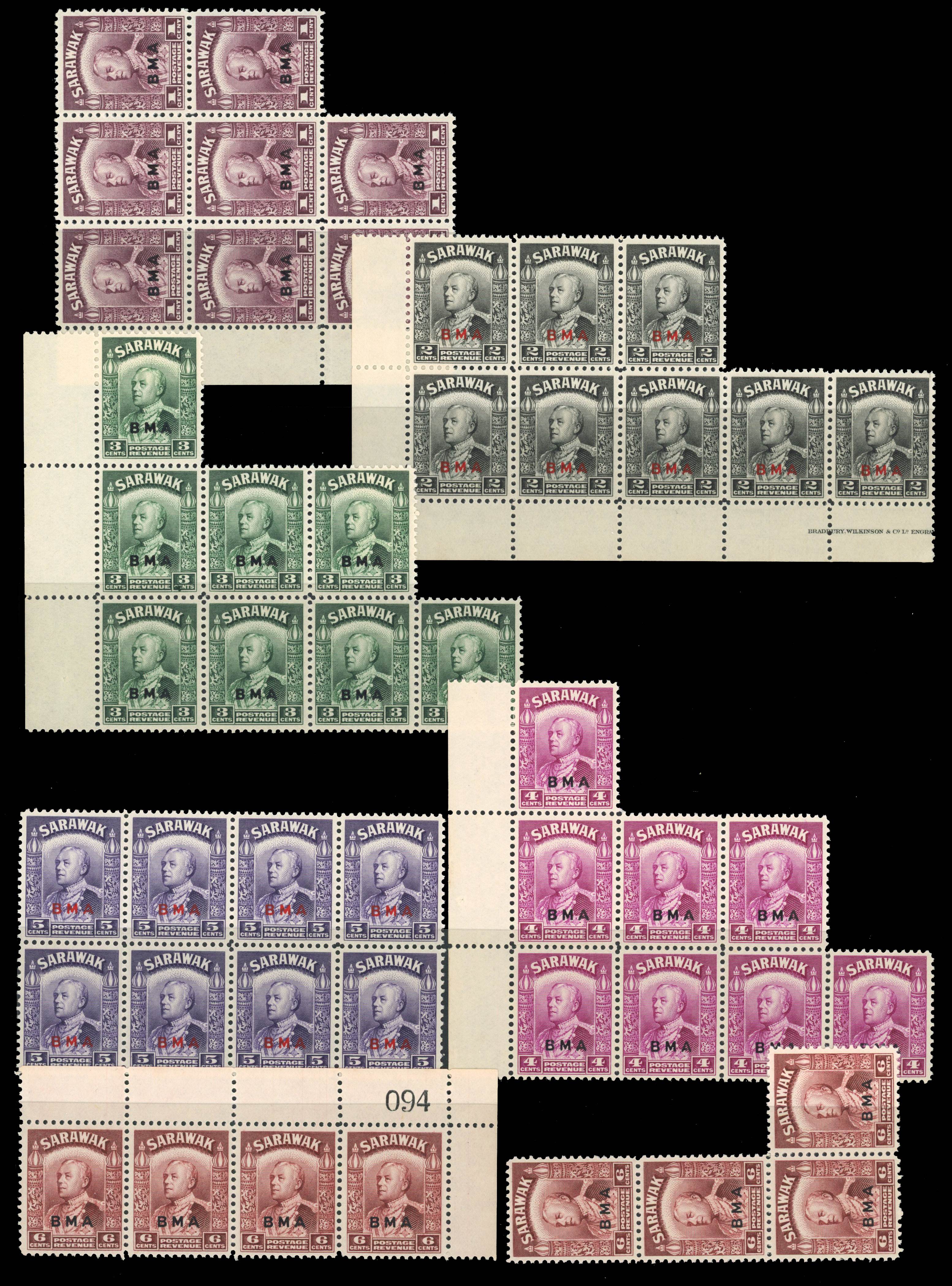 Sarawak SG 126-145 sets mint