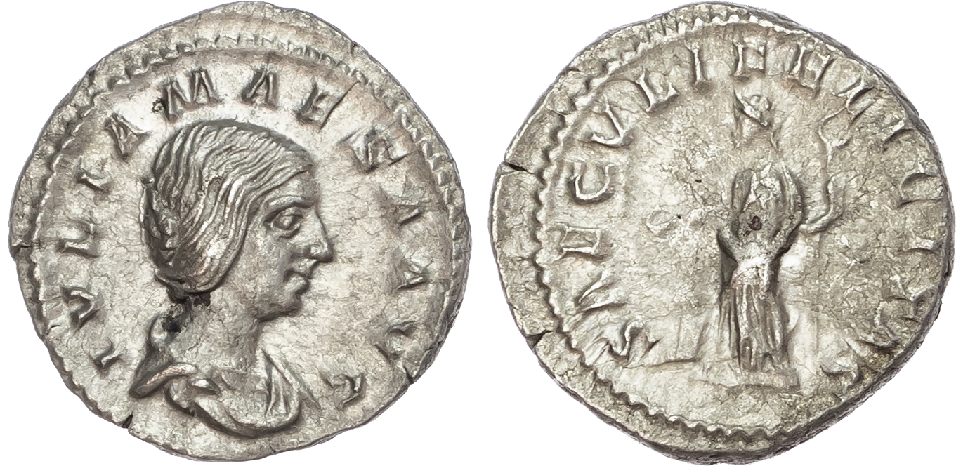 Julia Maesa, grandmother of Elagabalus (AD 218-222) AR Denarius, Rome, AD 218-222, 3.48g. 