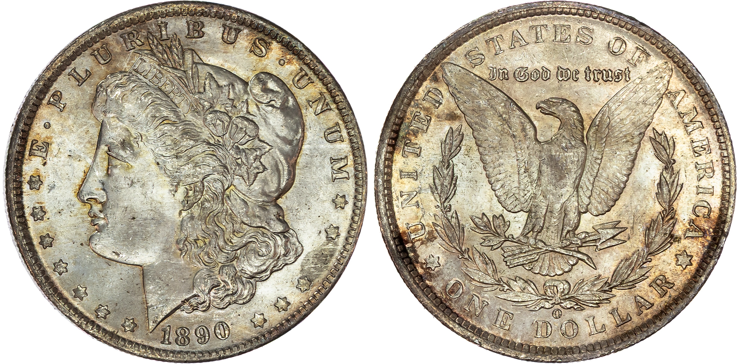 USA , silver Morgan Dollar, 1890, New Orleans, 26.76g (KM 110). About Uncirculated.…