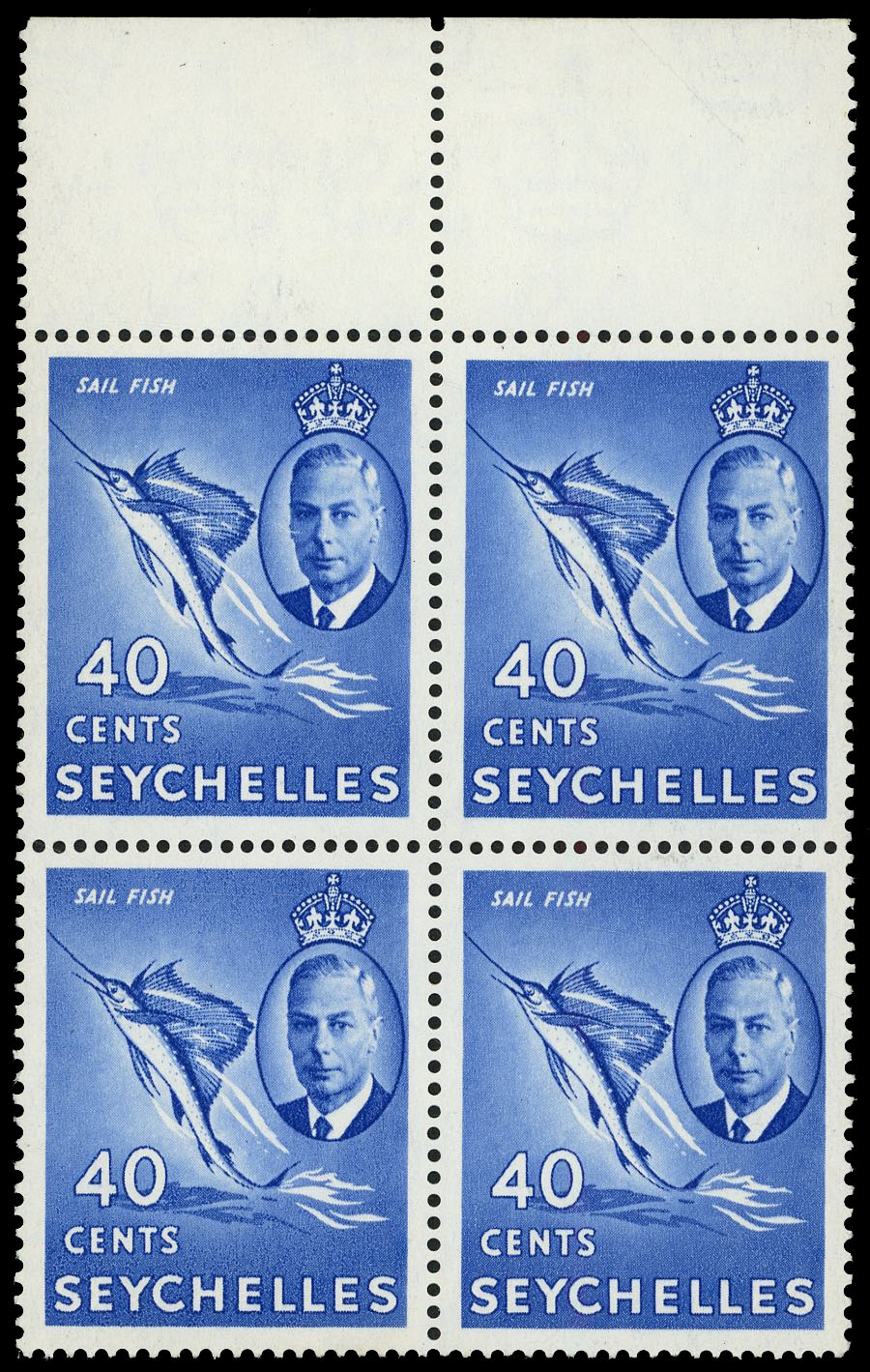 Seychelles SG 165b block mint
