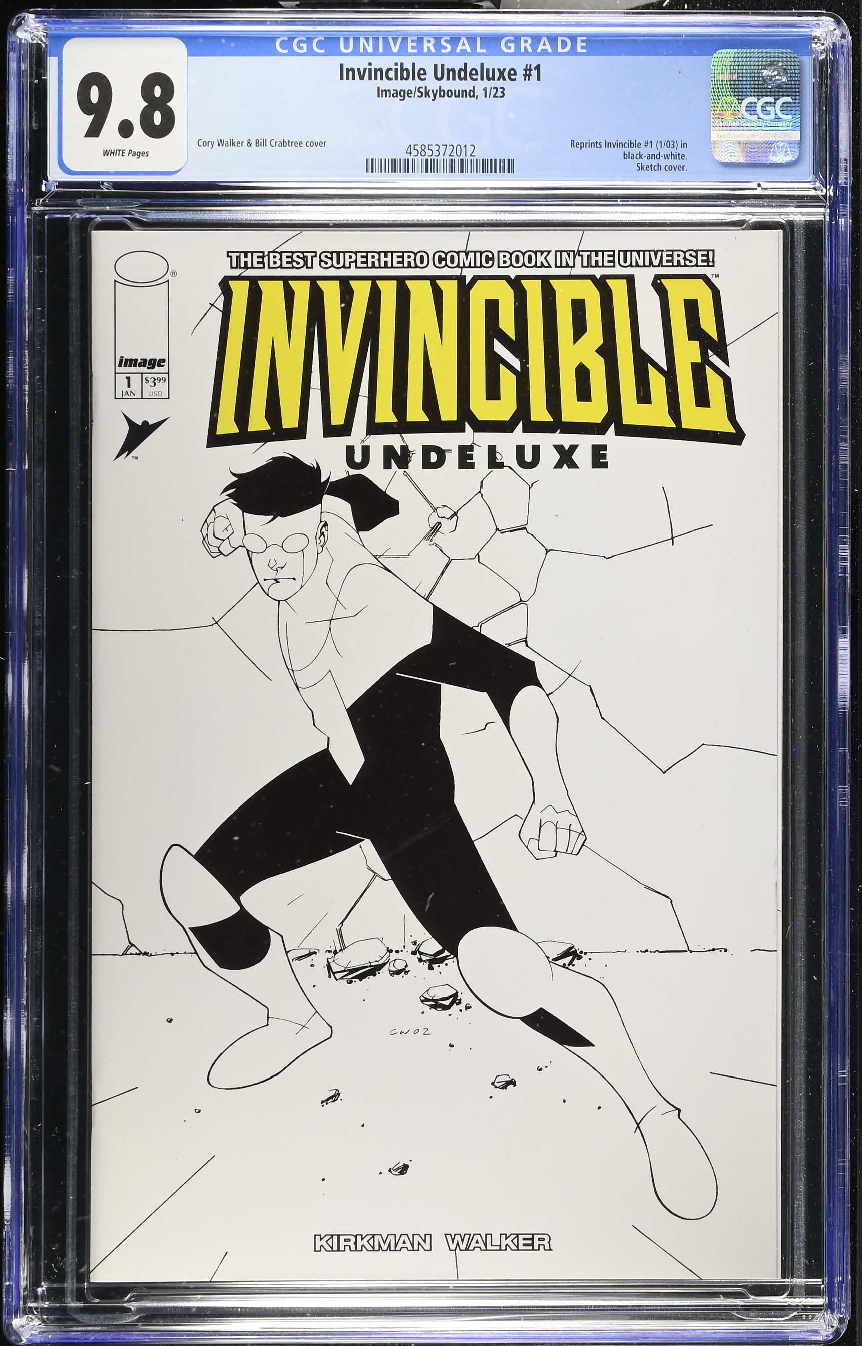 Invincible Deluxe #1 (Image/Skybound Comics 2023) CGC 9.8 B&W variant