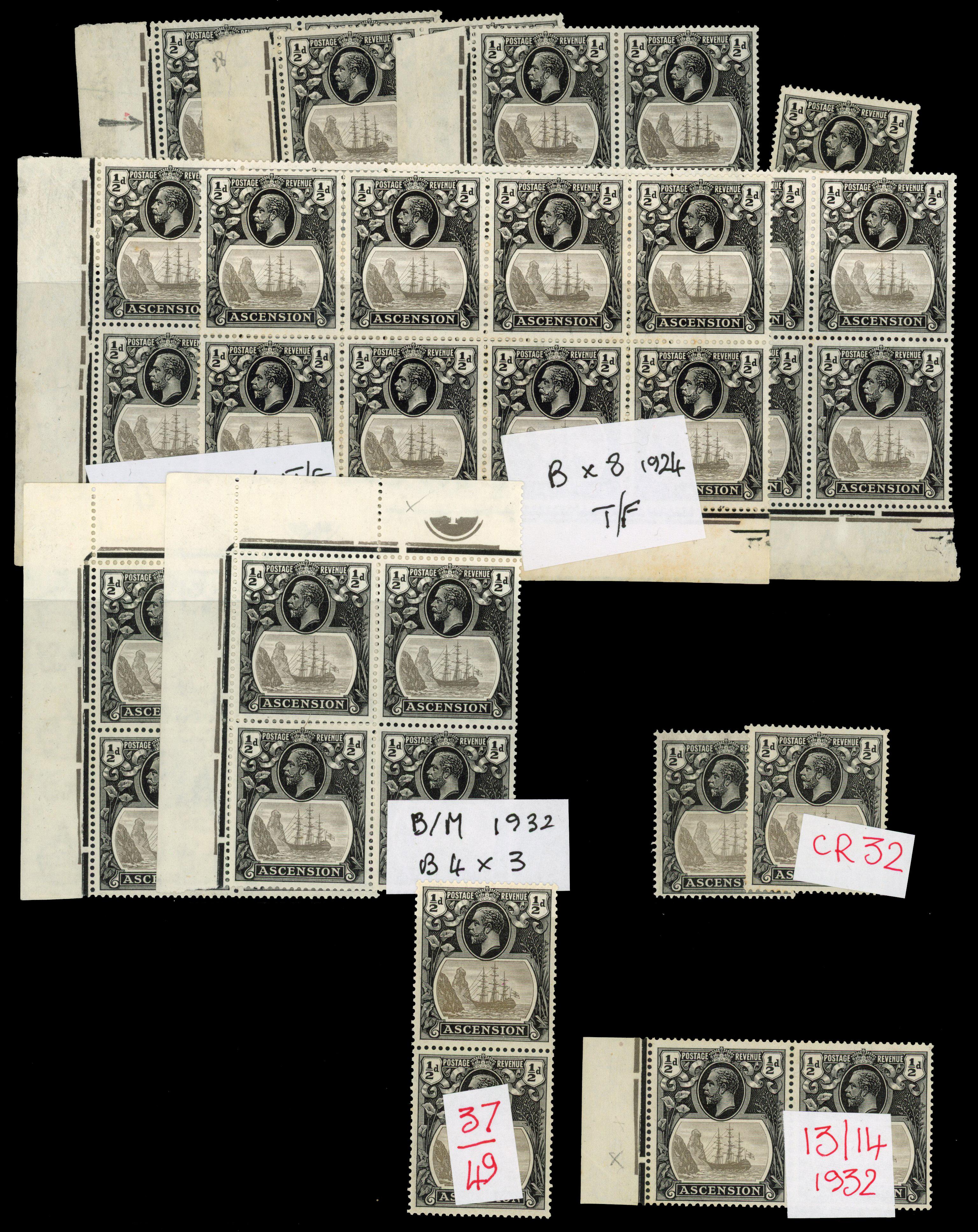 Ascension SG 10a, b, c group mint