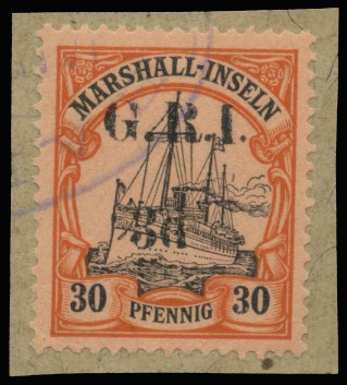 1914 Marshall Is 3d on 30pf black and...