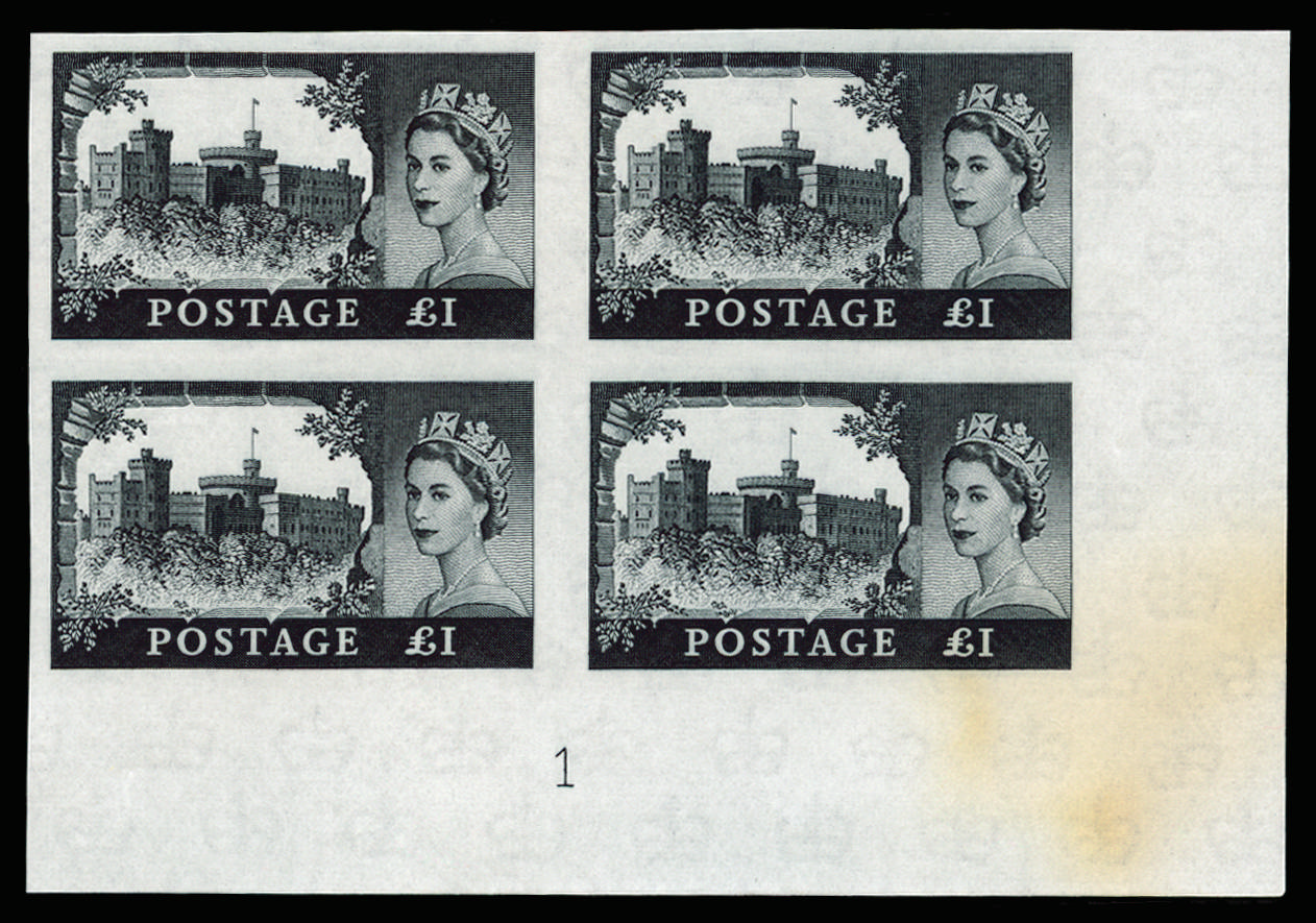 GB 1963 £1 "Castles" (1st Bradbury Wilkinson printing, Wmk. Crowns). Superb unmounted o.g t … SG598a var