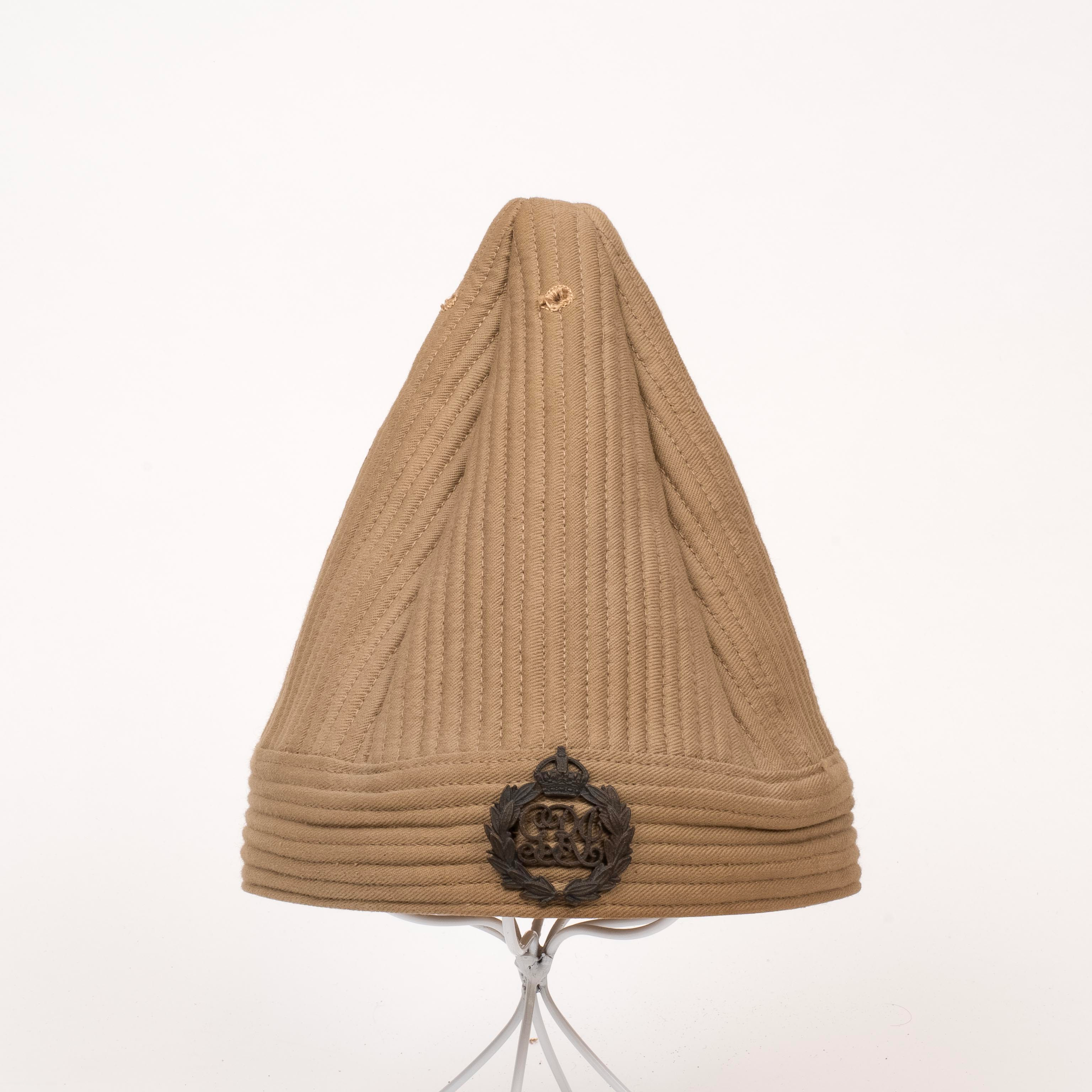 WWII Kullah, Indian Army Conical Hat, Officers General List Cap Badge