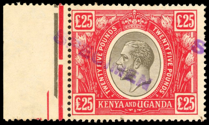 1922 SG 102s £25 local Specimen handstamp