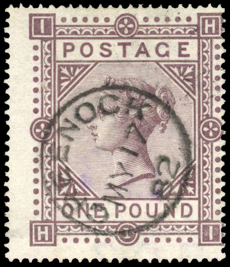 1867-83, Maltese Cross, £1 brown-lilac (HI), neatly cancelled
