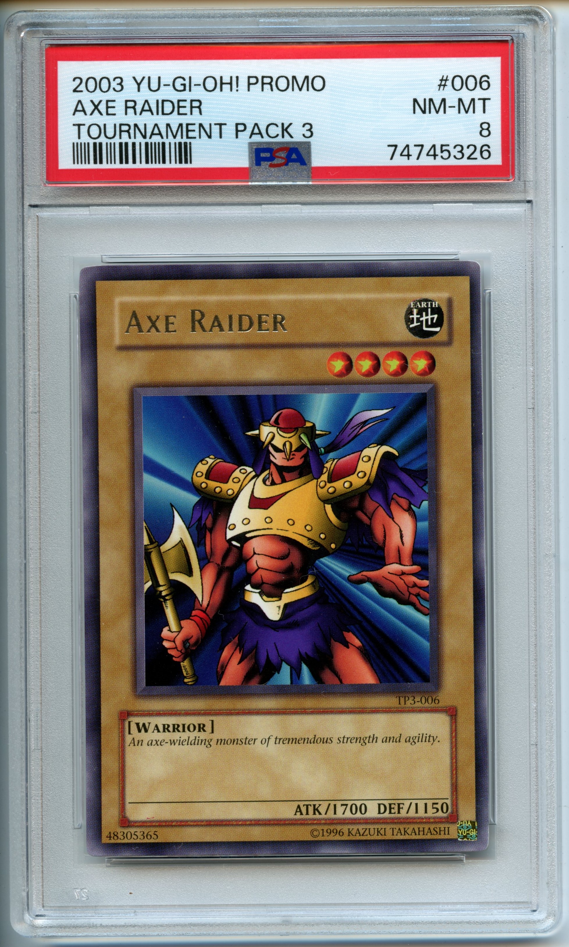 Yu-Gi-Oh! - Axe Raider - Tournament Pack 3 - PSA 8