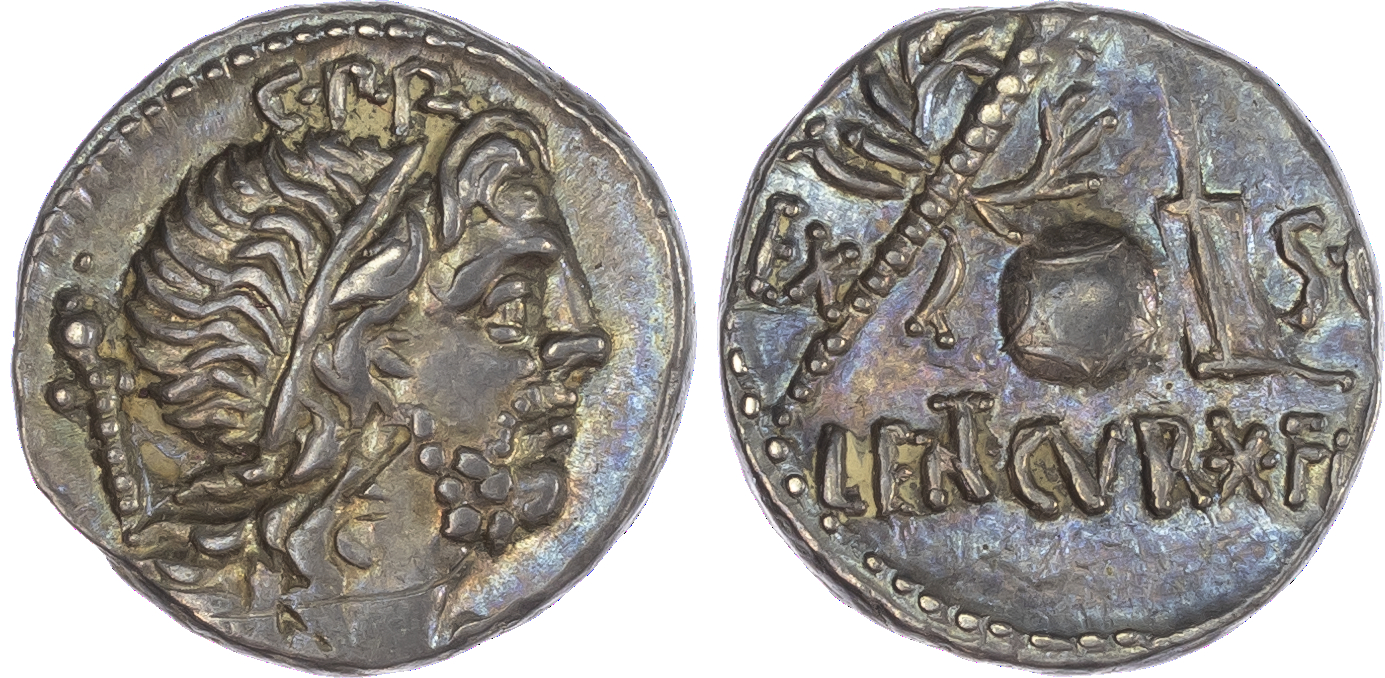 Cn. Cornelius Lentulus (76-75 BC) AR Denarius, uncertain Spanish mint, 3.92g. G•P•R, diademed draped bust of the Genius of
