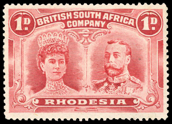 Rhodesia 1910-13 1d rose-carmine perf 15