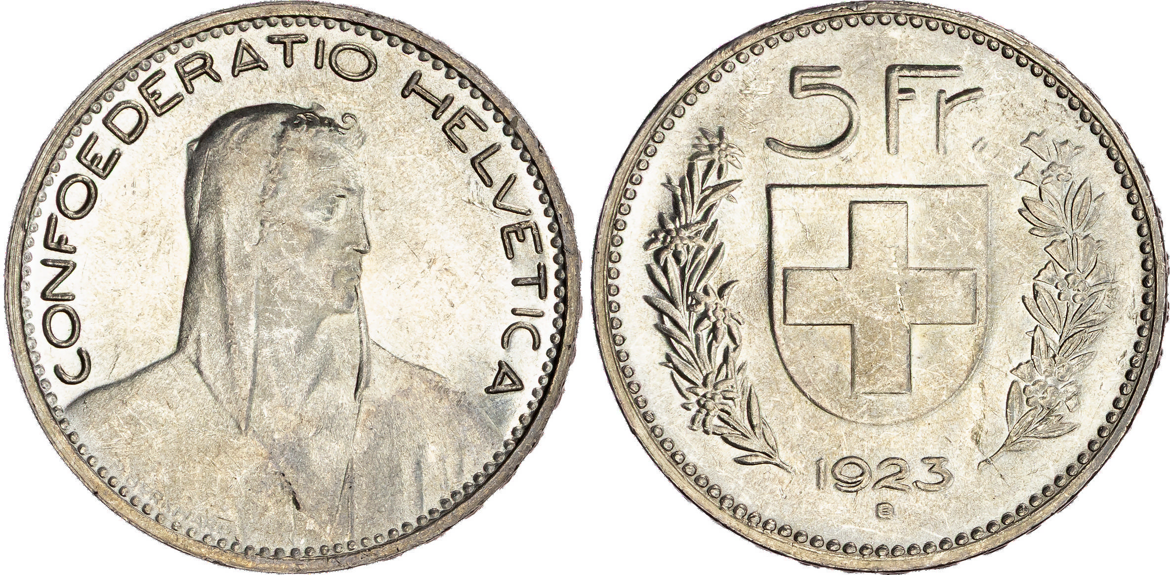 Switzerland, silver 5 Francs, 1923 B