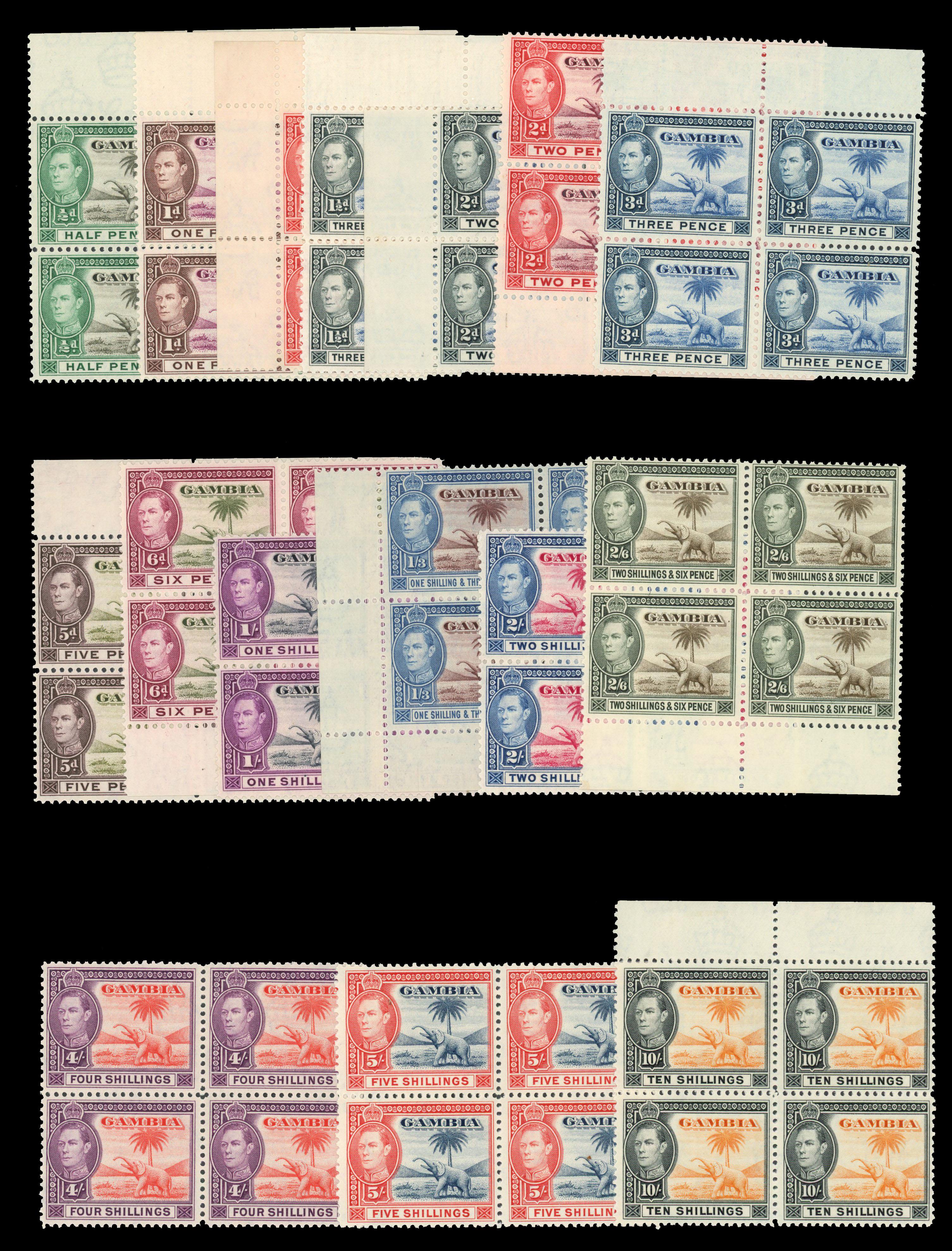 Gambia SG 150-161 blocks mint