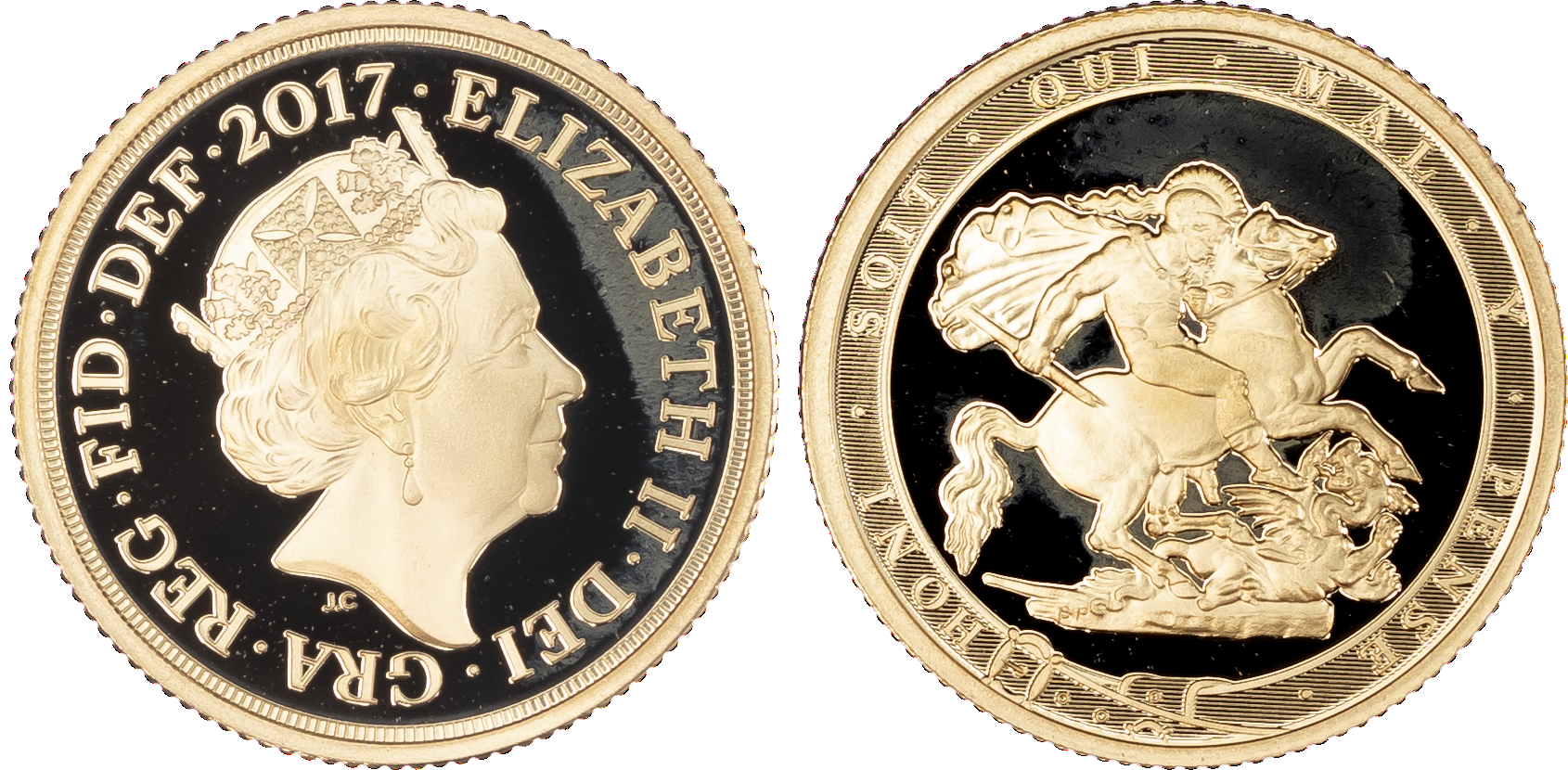 Elizabeth II (1952-2022), Sovereign, 2017, struck on day 1st July 2017 for the 200th anniversary of the Sovereign, crowned