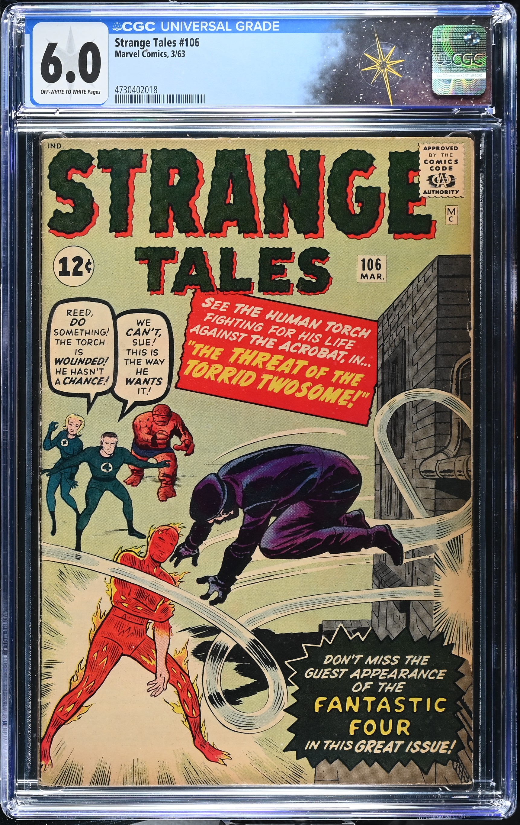 Strange Tales #106 CGC 6.0 1st Appearance of the Acrobat (Marvel Comics, 1963) Off-White to White Pages