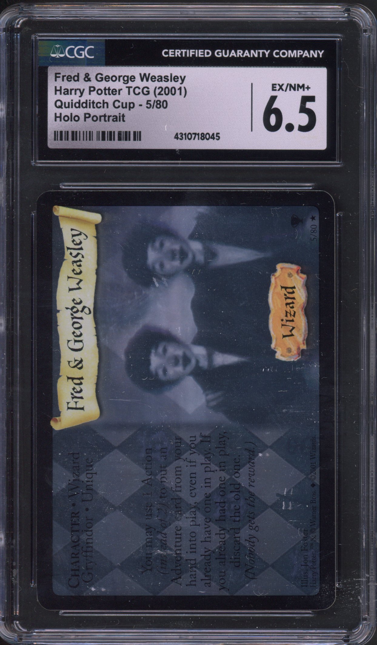 Harry Potter TCG - CGC 6.5 Fred & George Weasley Portrait Holo Quidditch Cup #5/80