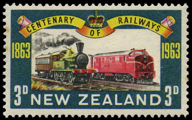 1963 3d Railway Centenary with blue...