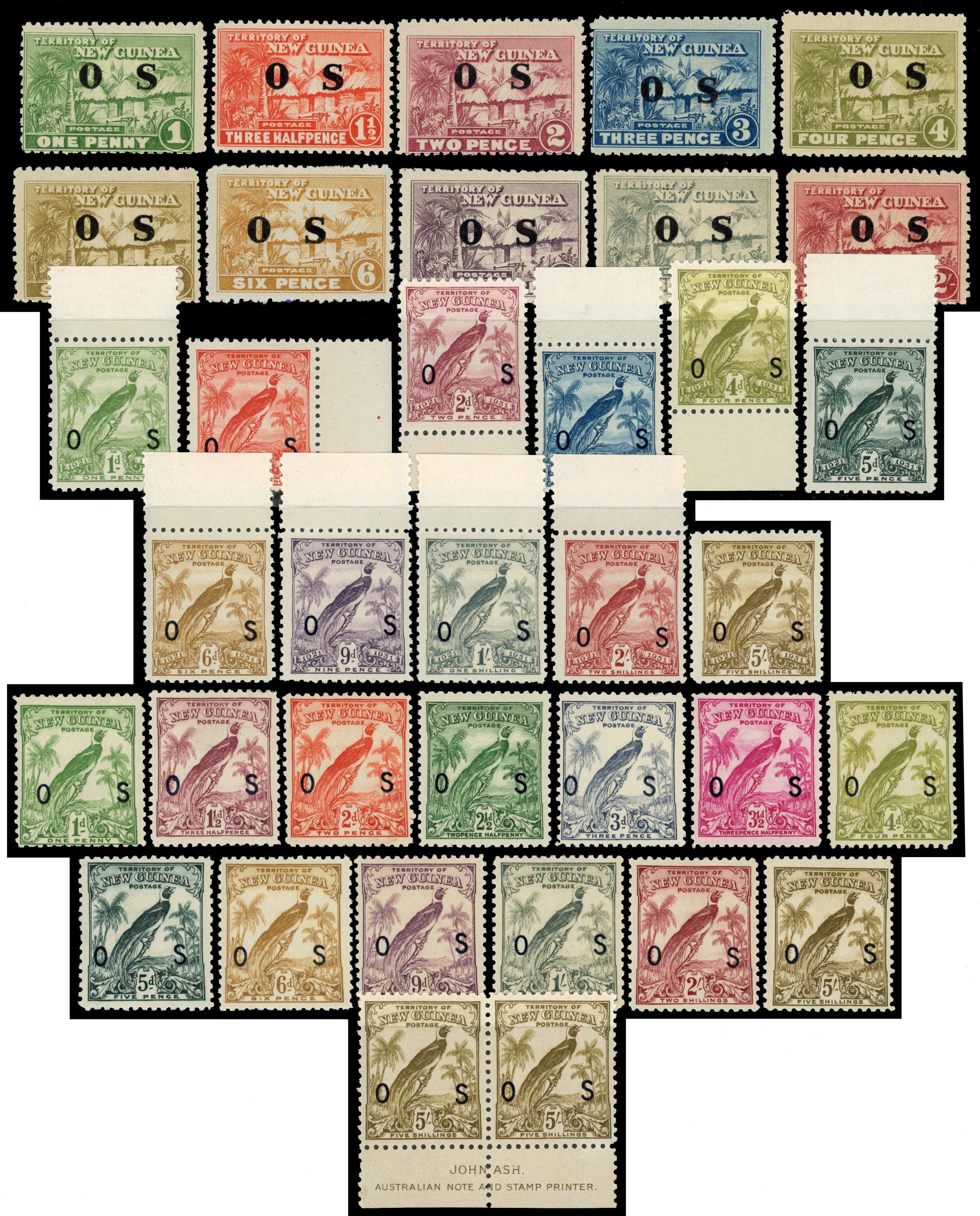 New Guinea SG O22/O54 official group mint