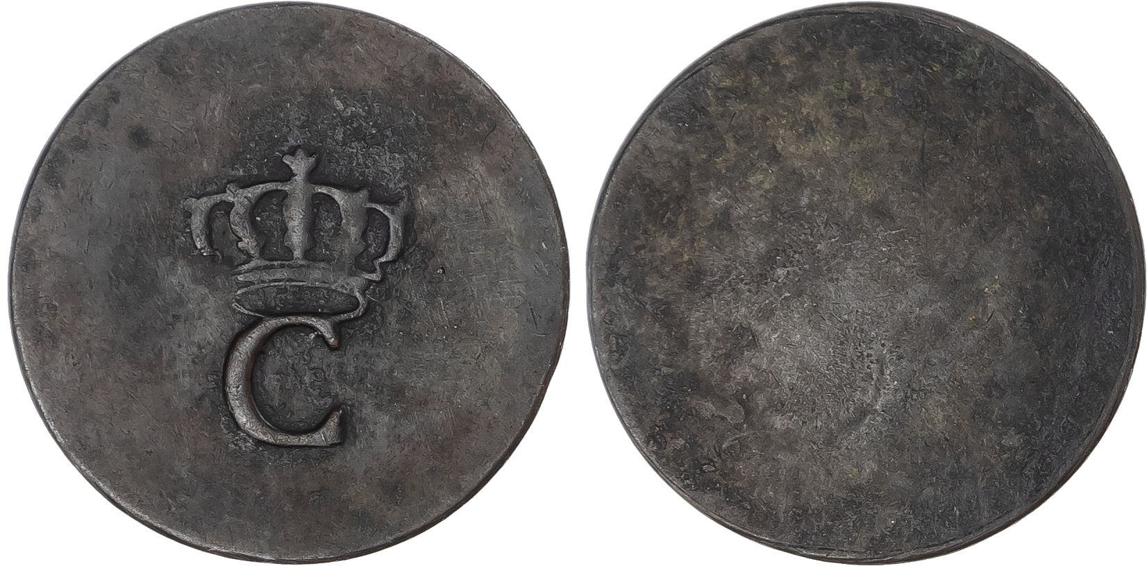 French Colonies. Louis XVI CU Sol Tampe (Stampee). 1763-1797.