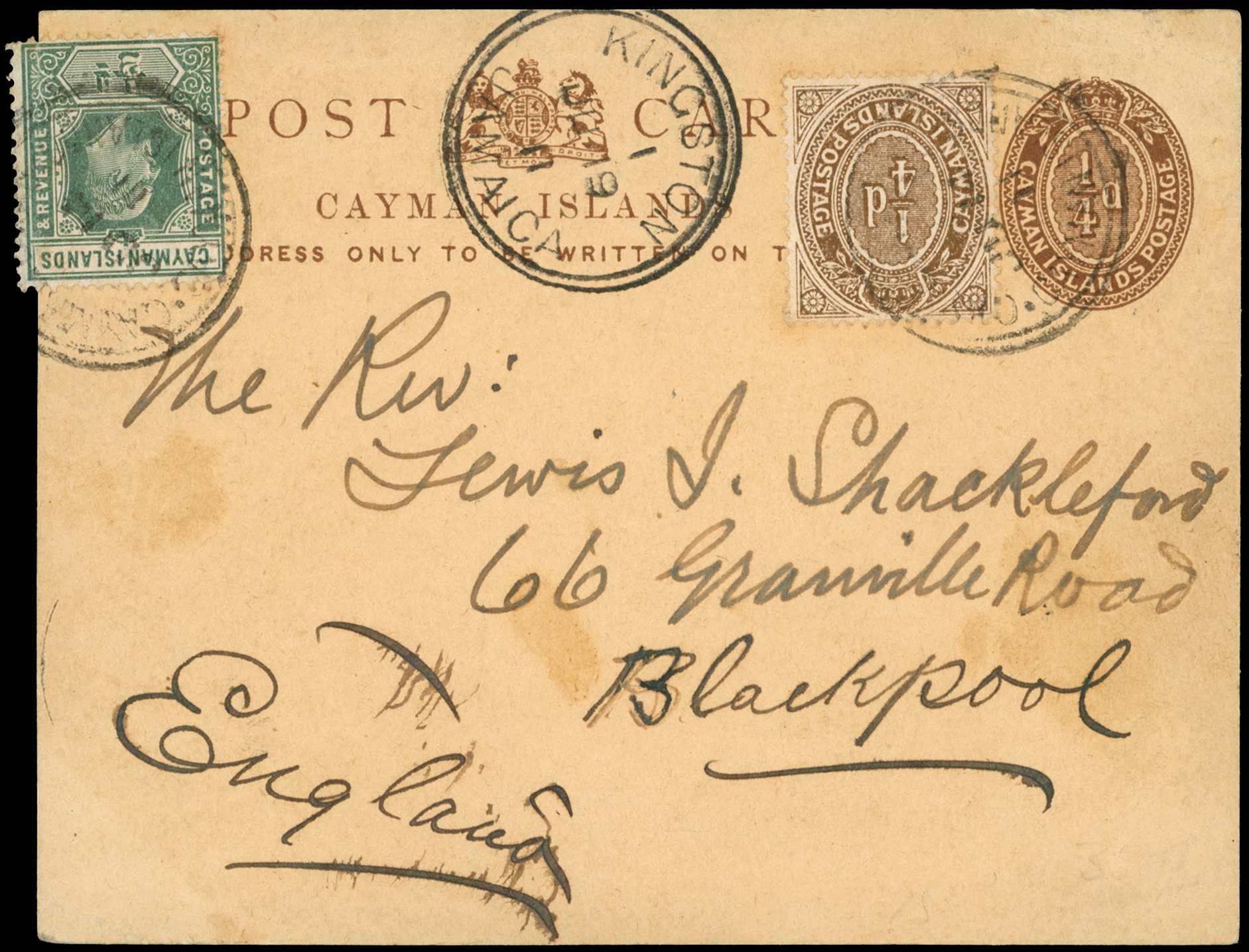 1911 ¼d Postal Card (HG 1) uprated with ¼d...