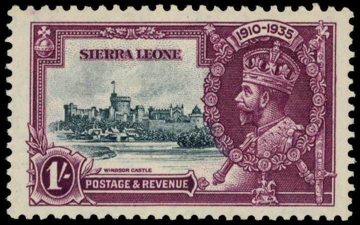 1935 Silver Jubilee 1/- showing...