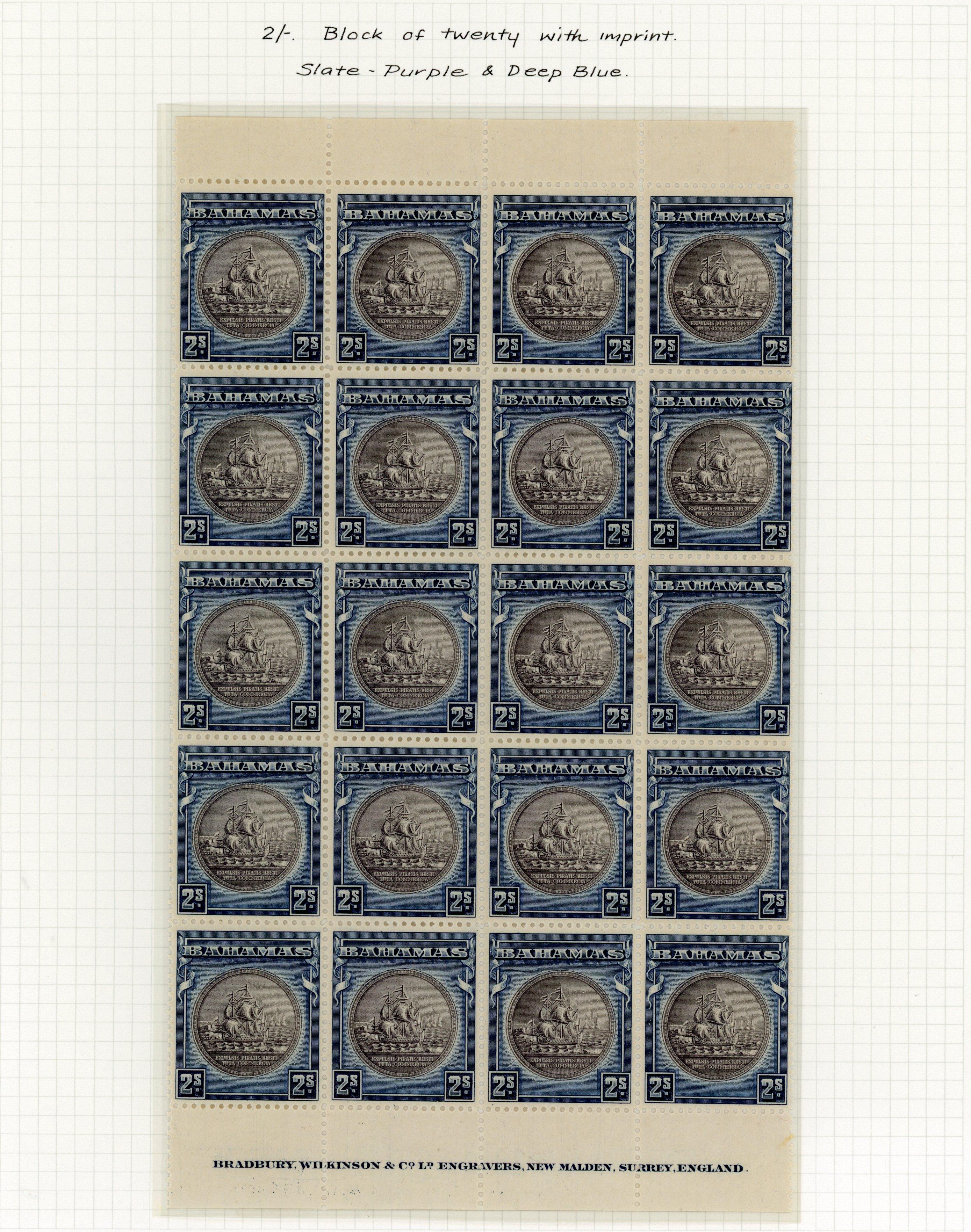 Bahamas SG 133b block mint