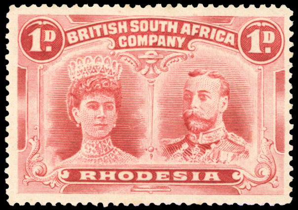 Rhodesia 1910-13 1d rose-carmine perf 15