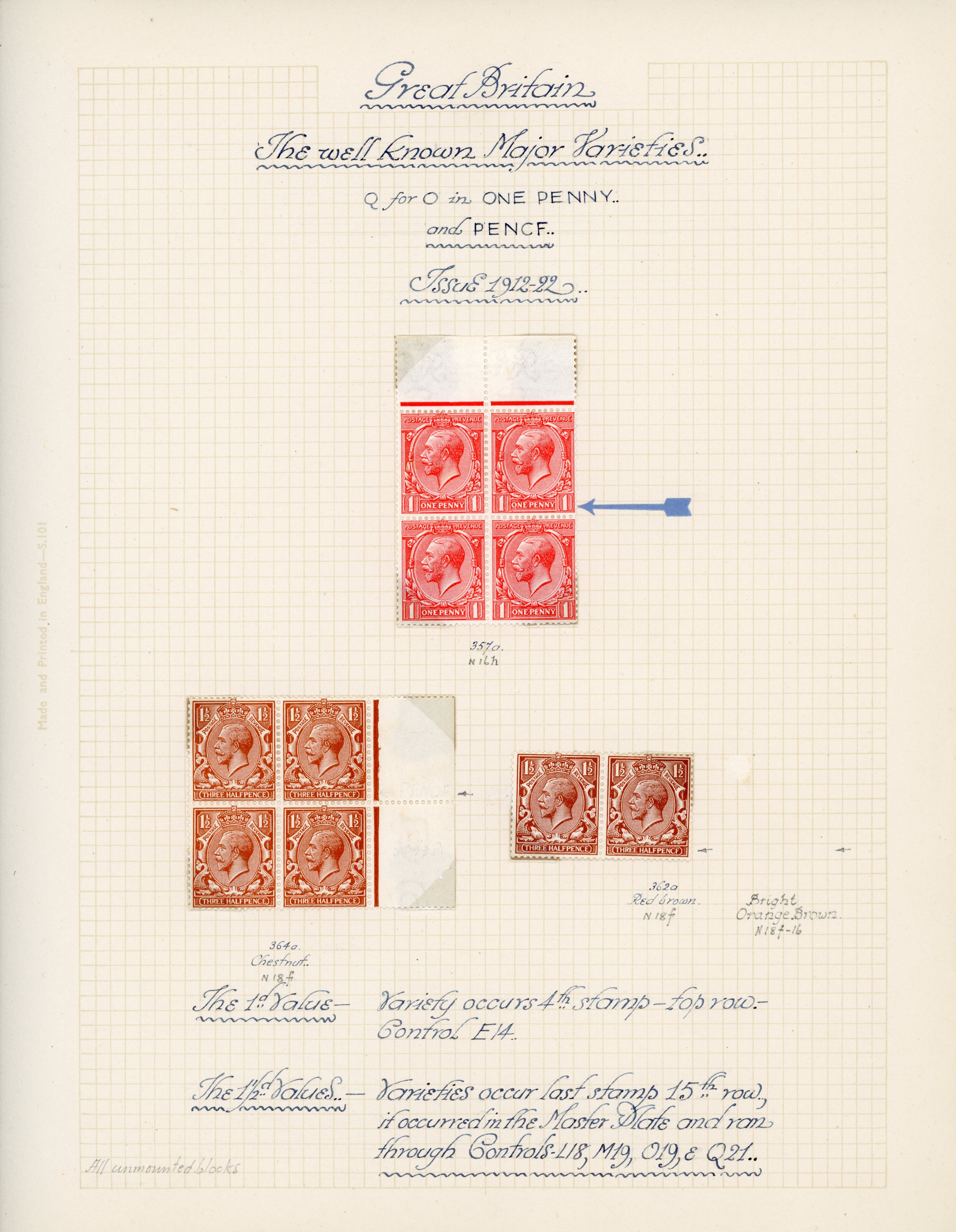 GB 1912-24 mint varieties