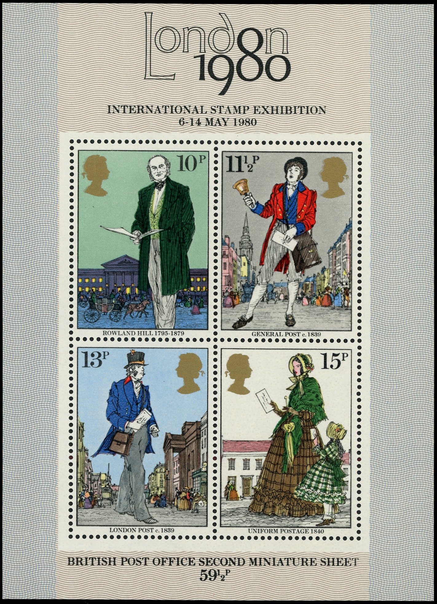 Great Britain 1979 Death Centenary of Sir Rowland Hill miniature sheet with brown-ochre omitted....