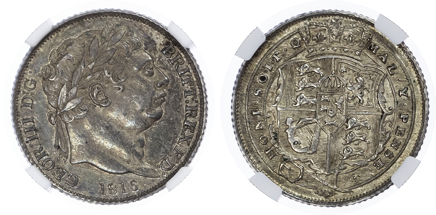 Great Britain. George III AR Sixpence. 1816. 
