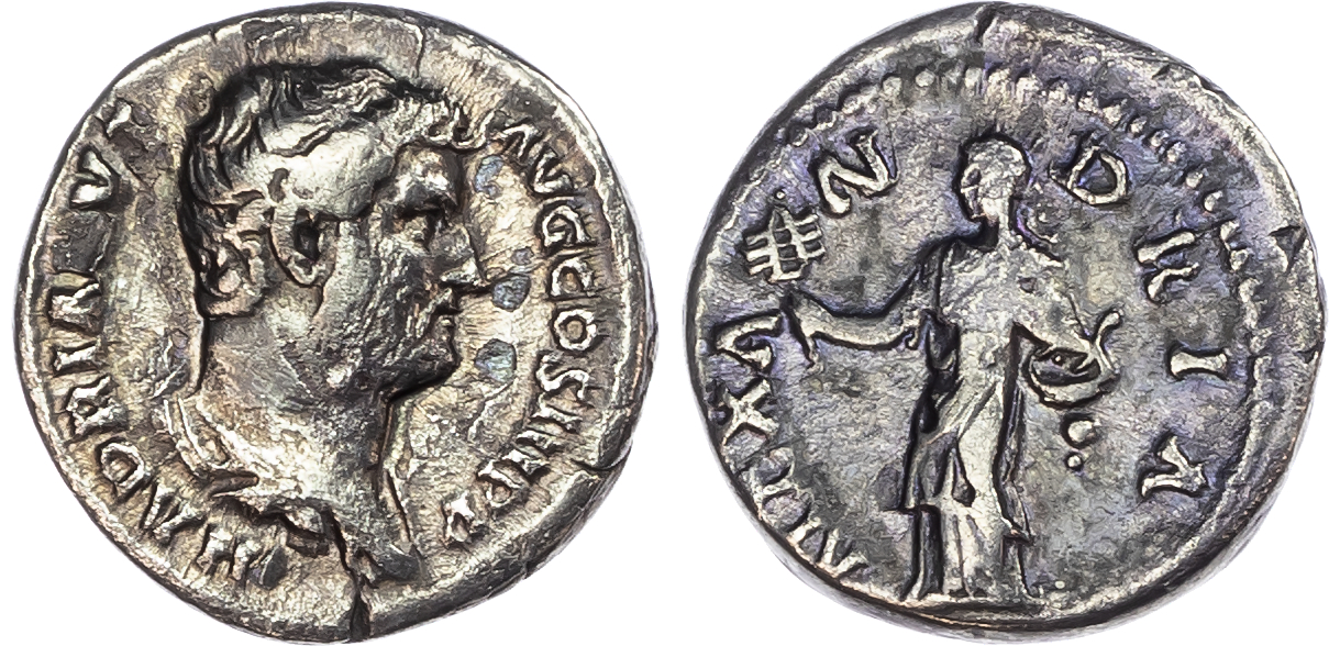 Hadrian (AD 117-138) AR Denarius, ‘Travels Series’, mint of Rome, AD 134-138, 3.04g.