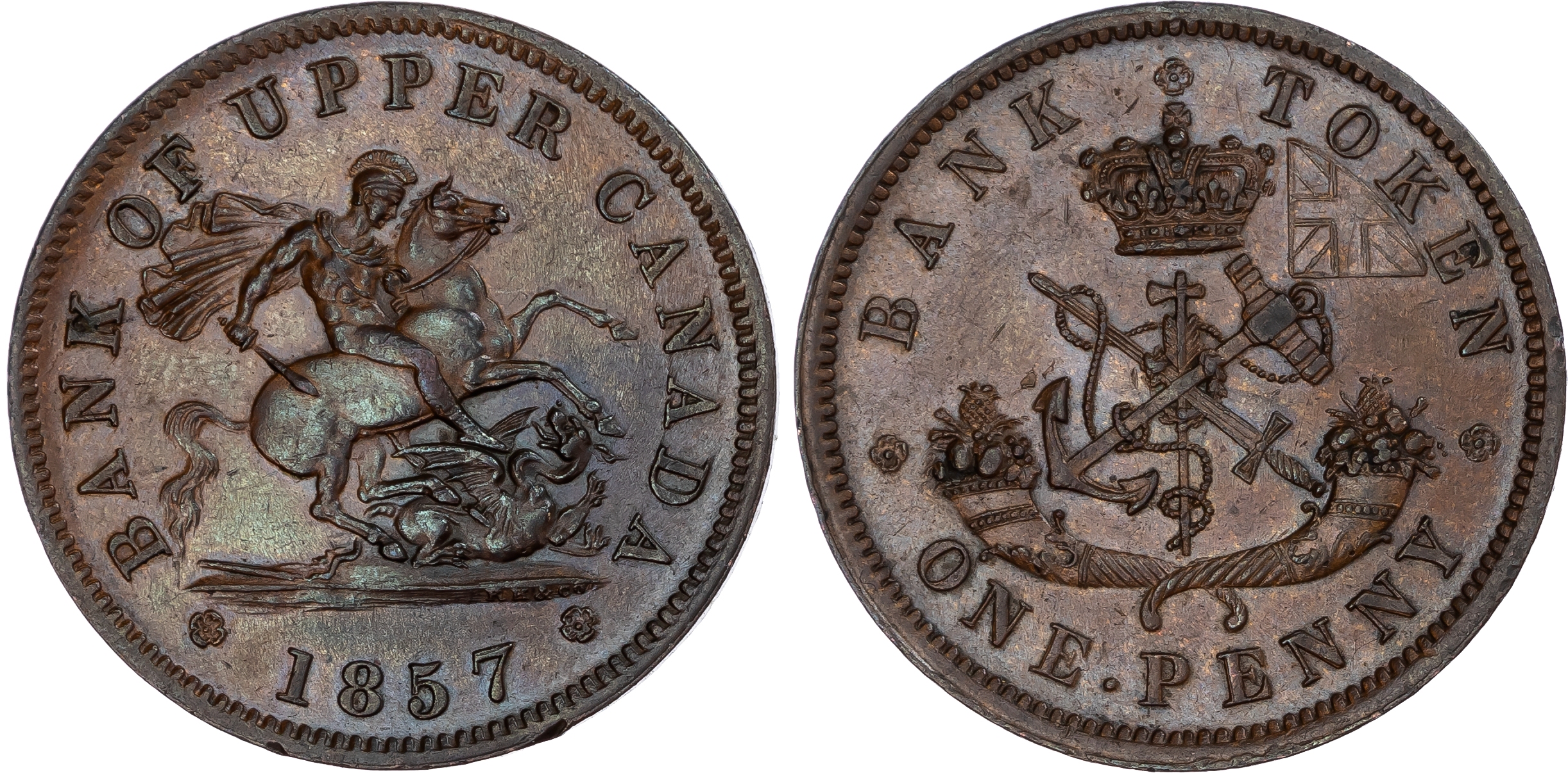 Canada. Bank of Upper Canada CU Penny Token. 1857.